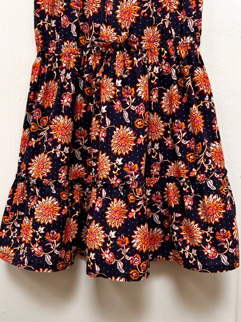 Gap Girls Navy Floral Tiered Dress Size 4T